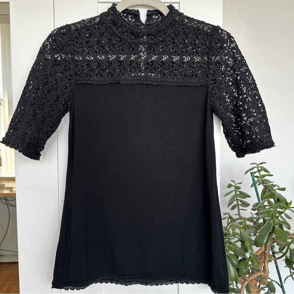 Boden Women's Black Lace Seraphina Casual Top, EUC, Size 2 - Picture 1 of 12
